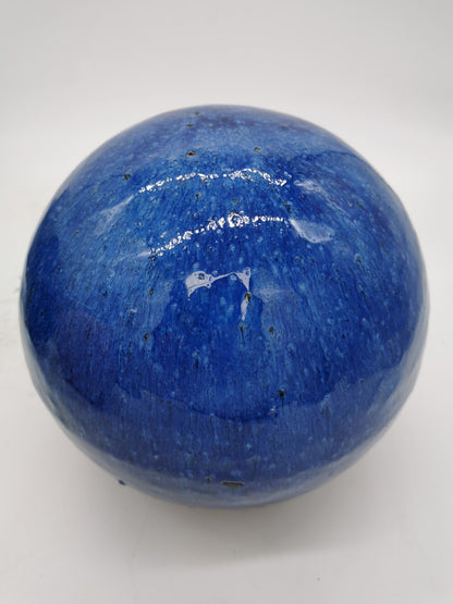 Gartenkugel Rosenkugel Keramik 16cm Royal Blau glasiert