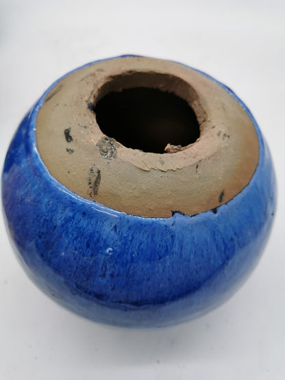 Gartenkugel Rosenkugel Keramik 28cm Royal Blau glasiert