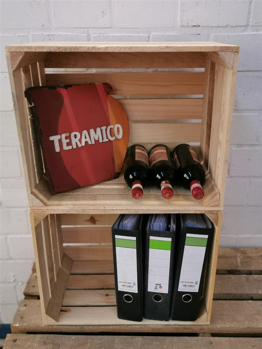 Neue Holzkisten Natur 50 x 40 x 30 cm Obstkisten / Apfelkisten / Weinkisten 2er