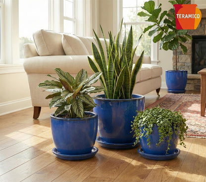 Keramik Untersetzer "Royal Blau" – Glasiert – Frostfest & Wasserdicht – Handarbeit