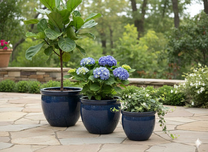 Keramik Pflanzgefäß-Serie "Bavaria Tall" Anthrazitgrau – Wählbare Größen