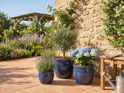 Keramik Pflanzgefäß-Serie "Bavaria Tall" Anthrazitgrau – Wählbare Größen