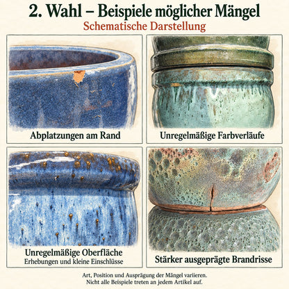 Egg Pot Moosgrün Ø 38 cm – Keramik-Pflanztopf, 2. Wahl