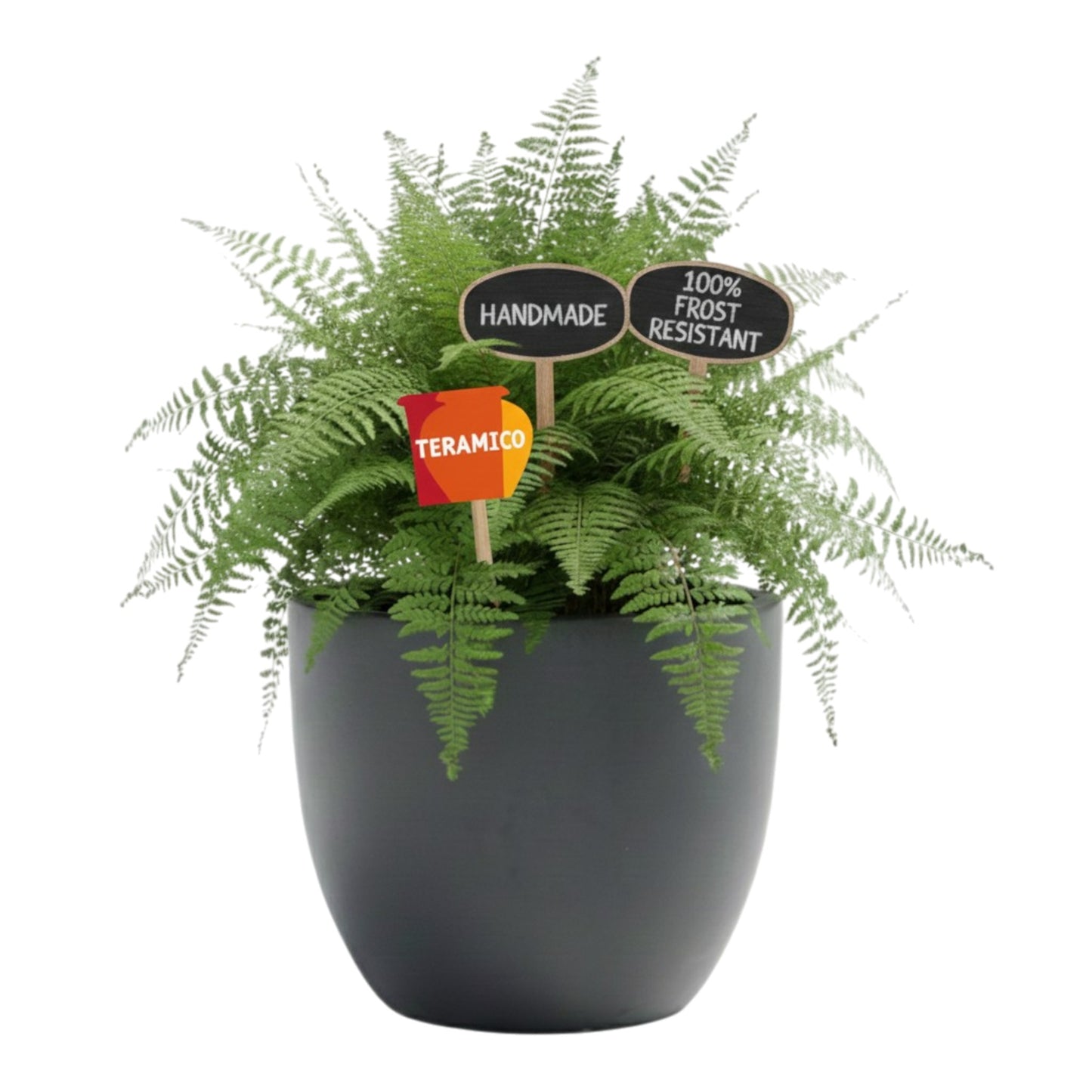 Keramik Pflanzgefäß "Egg Pot" Anthrazit – Wählbare Größen (21-48cm)