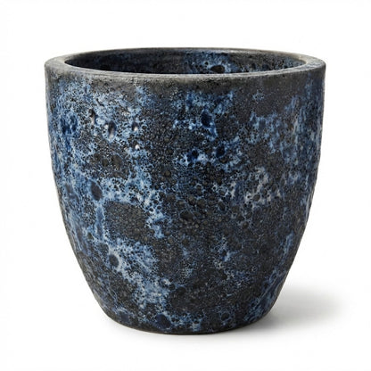 Pflanzgefäß Keramik "EGG-POT" Lava Blau - Ø 21 - 38cm Frostfest