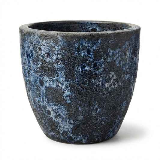 Pflanzgefäß Keramik "EGG-POT" Lava Blau - Ø 21 - 38cm Frostfest