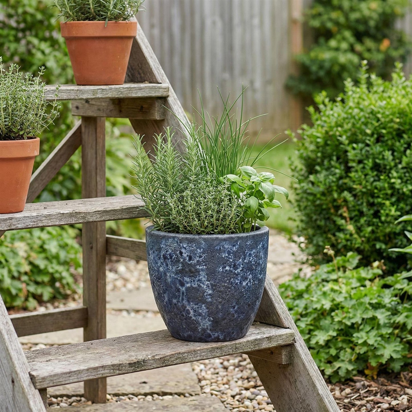 Blaue Struktur Töpfe Egg Pot Lava im Garten Deko