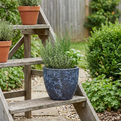 Blaue Struktur Töpfe Egg Pot Lava im Garten Deko