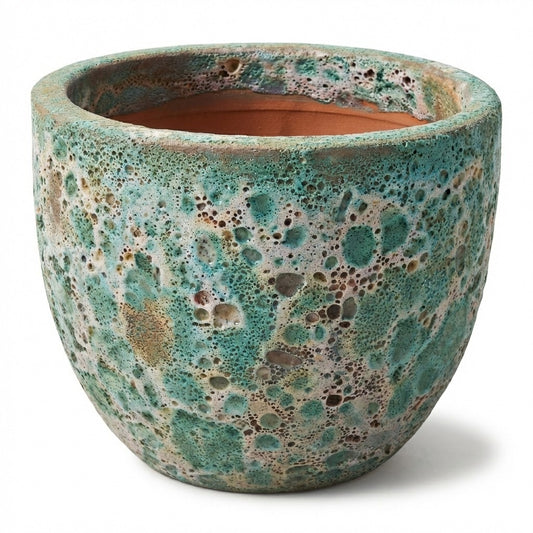 Pflanzgefäß Keramik "EGG-POT" Lava Grün - Ø 21 - 38cm Frostfest