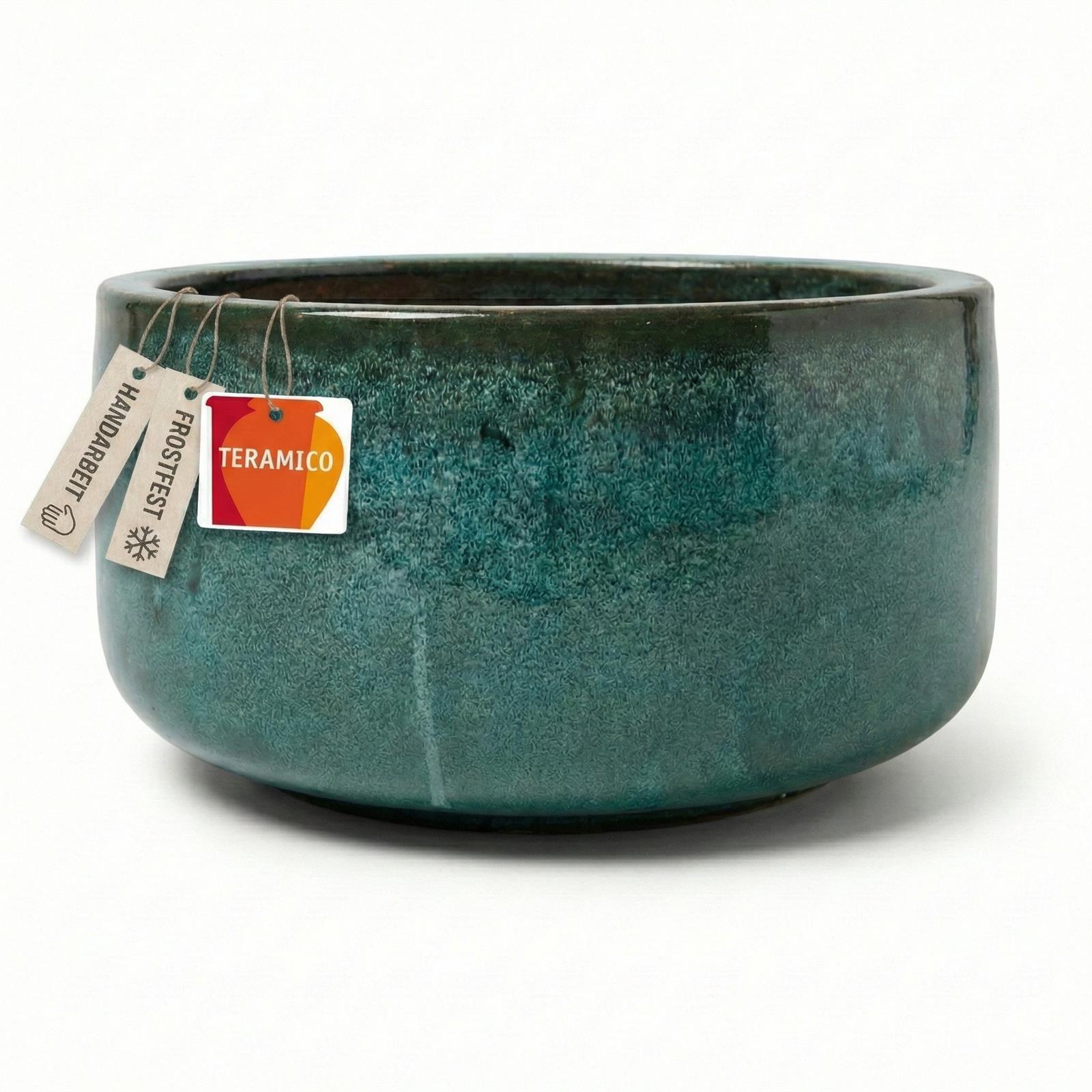 Kleine Pflanzschale Amsterdam Moosgrün 21cm - Frostfest 2,3 Liter