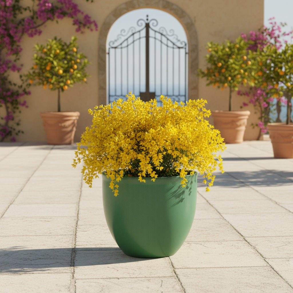 Keramik Pflanzgefäß "Egg Pot" Grün Ø 29cm – Glasiert & Frostfest