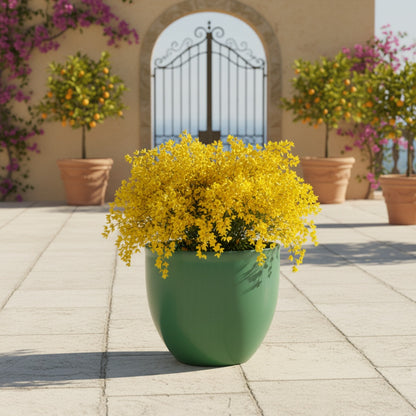 Keramik Pflanzgefäß "Egg Pot" Grün Ø 29cm – Glasiert & Frostfest