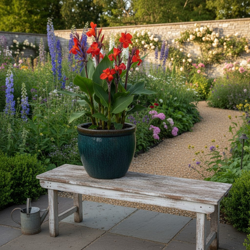 Keramik Pflanzgefäß-Serie "Bavaria Tall" Moosgrün – Wählbare Größen (21-37cm)