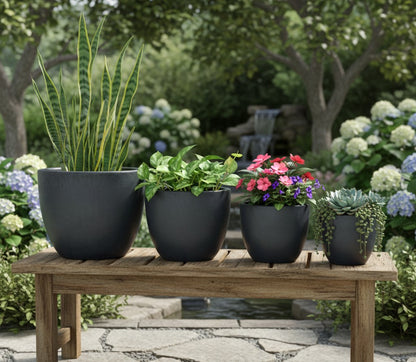 Keramik Pflanzgefäß "Egg Pot" Anthrazit – Wählbare Größen (21-48cm)