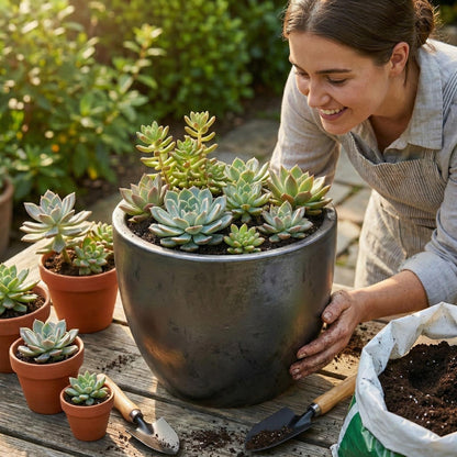 Pflanzgefäß "Egg Pot" Anthrazit – Ø 21 bis 60 cm – Frostfestes Steinzeug