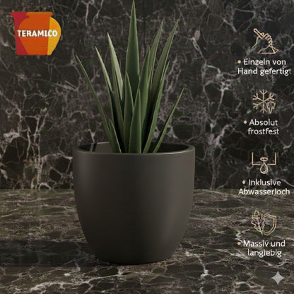 Egg Pot Anthrazit Ø 21 cm – Keramik-Blumentopf, 2. Wahl