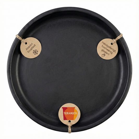 Keramik Untersetzer Anthrazit 24cm - Wasserdichter Teller für Blumentöpfe dunkel
