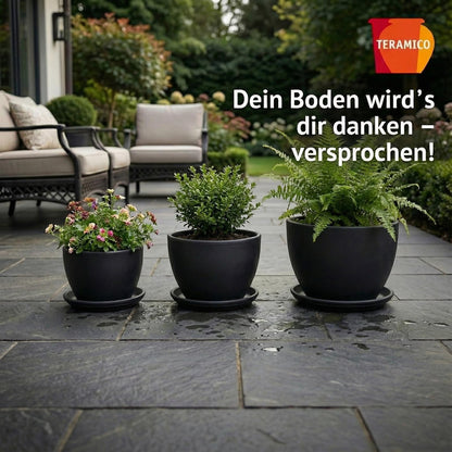 Keramik Untersetzer Anthrazit – Ø 42 cm – Wasserdicht & Handgefertigt