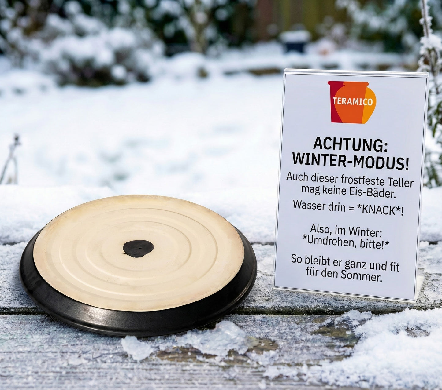 Keramik Untersetzer Anthrazit – Ø 42 cm – Wasserdicht & Handgefertigt