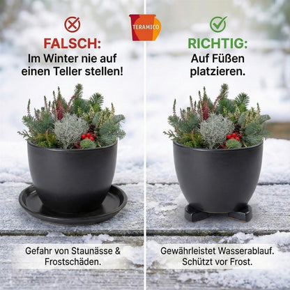 Keramik Untersetzer Anthrazit – Ø 24 cm – Wasserdicht & Handgefertigt