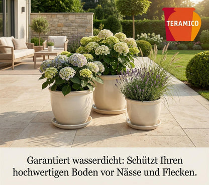 Keramik Untersetzer Grau-Weiß – Ø 24 cm – Wasserdicht & Handgefertigt