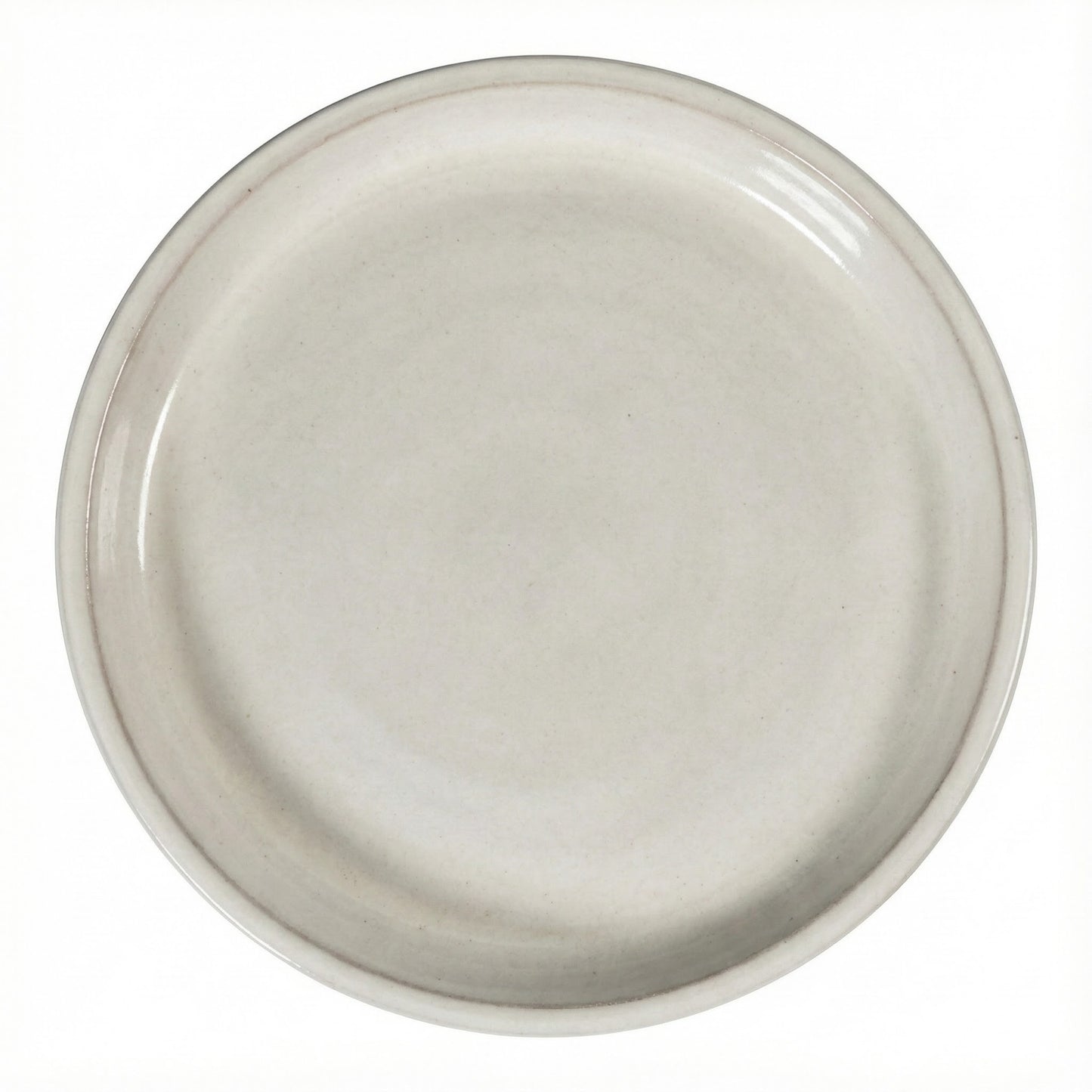 Assiette à plantes en céramique 32 cm Gris-blanc Dessous de verre Bain d'oiseaux Résistant au gel