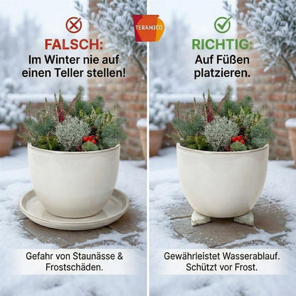 Keramik Untersetzer Grau-Weiß – Ø 40 cm (XXL) – Wasserdicht & Handgefertigt