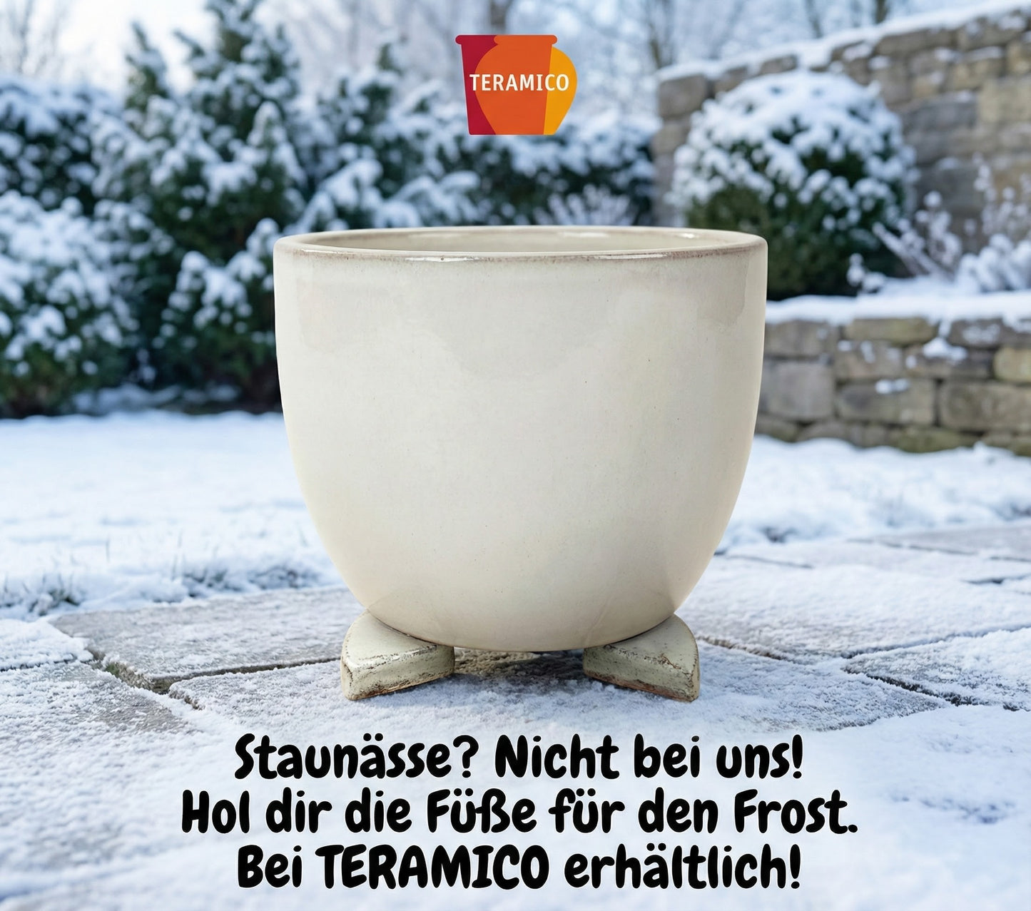 Keramik Untersetzer Grau-Weiß – Ø 40 cm (XXL) – Wasserdicht & Handgefertigt