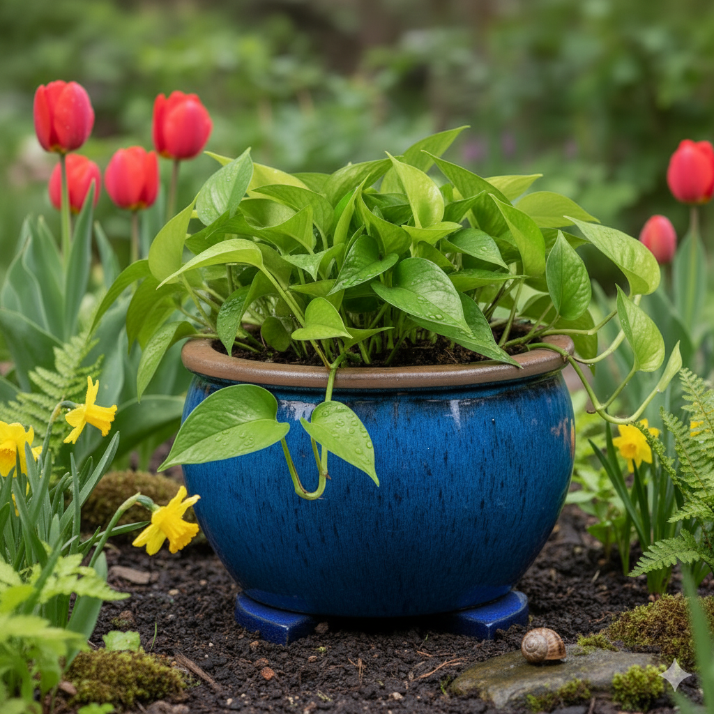 Keramik Pflanzschale "Bavaria" Royal Blau mit Rand – Wählbare Größen