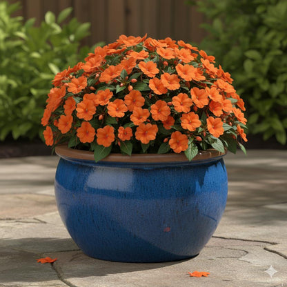 Keramik Pflanzschale "Bavaria" Royal Blau mit Rand – Wählbare Größen