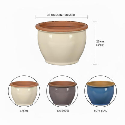 Pflanzgefäß Keramik "Roma" – Klassische Form in 3 Farben (Frostfest)