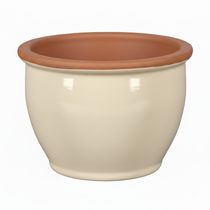 Blumentopf Pflanzgefäß aus Keramik Modell "Roma" 18cm Creme