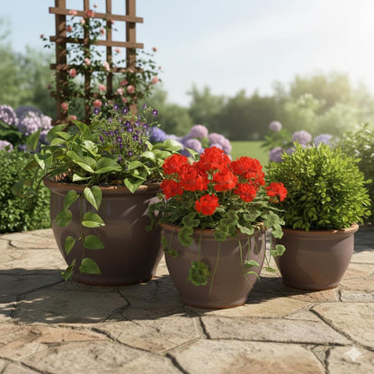 Blumentopf Pflanzgefäß aus Keramik Modell "Roma" 18cm Lavendel