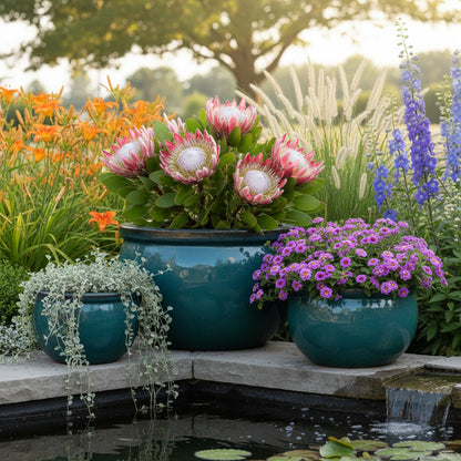 Pflanzgefäß Keramik "Bavaria" Grün
