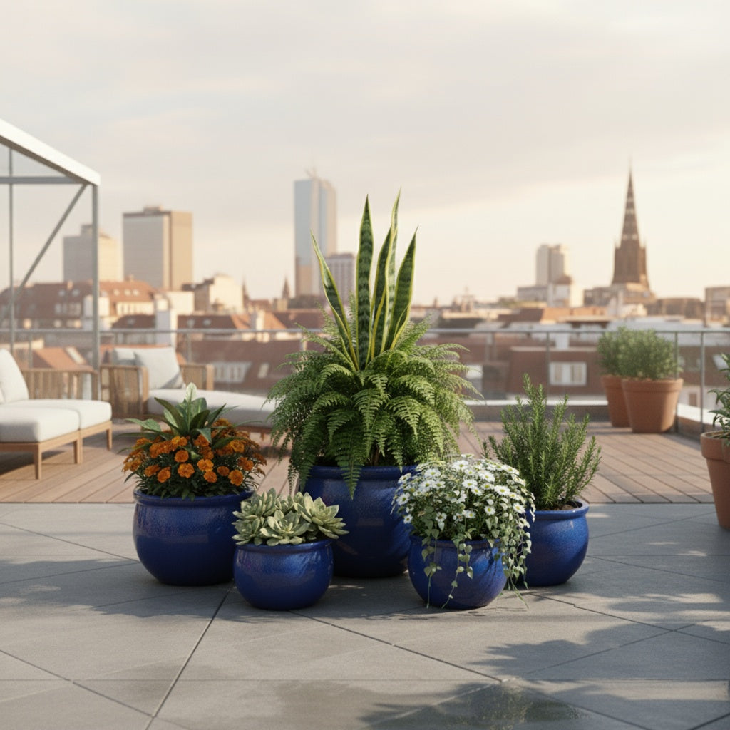 Pflanzgefäß Keramik "Bavaria" Grün