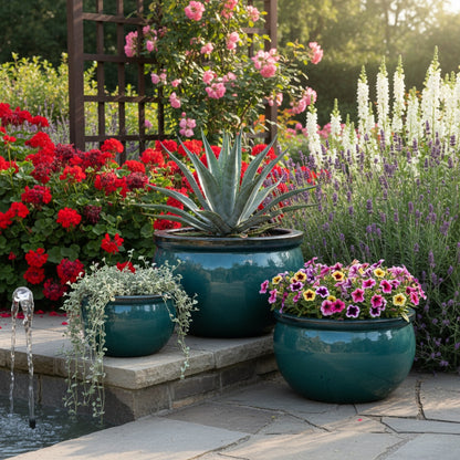 Pflanzgefäß Keramik "Bavaria" Grün