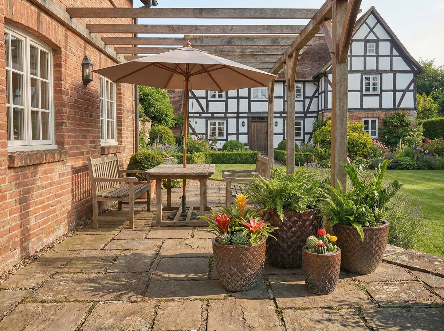 Keramik Pflanzgefäß "Bubble" Braun – Ø 38cm