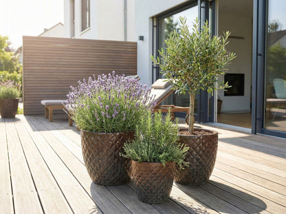 Keramik Pflanzgefäß "Bubble" Braun – Ø 48cm (XXL)