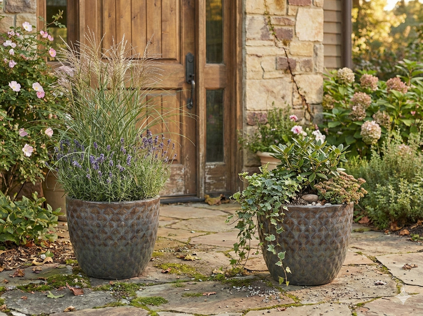 Keramik Pflanzgefäß "Bubble" Braun – Ø 38cm