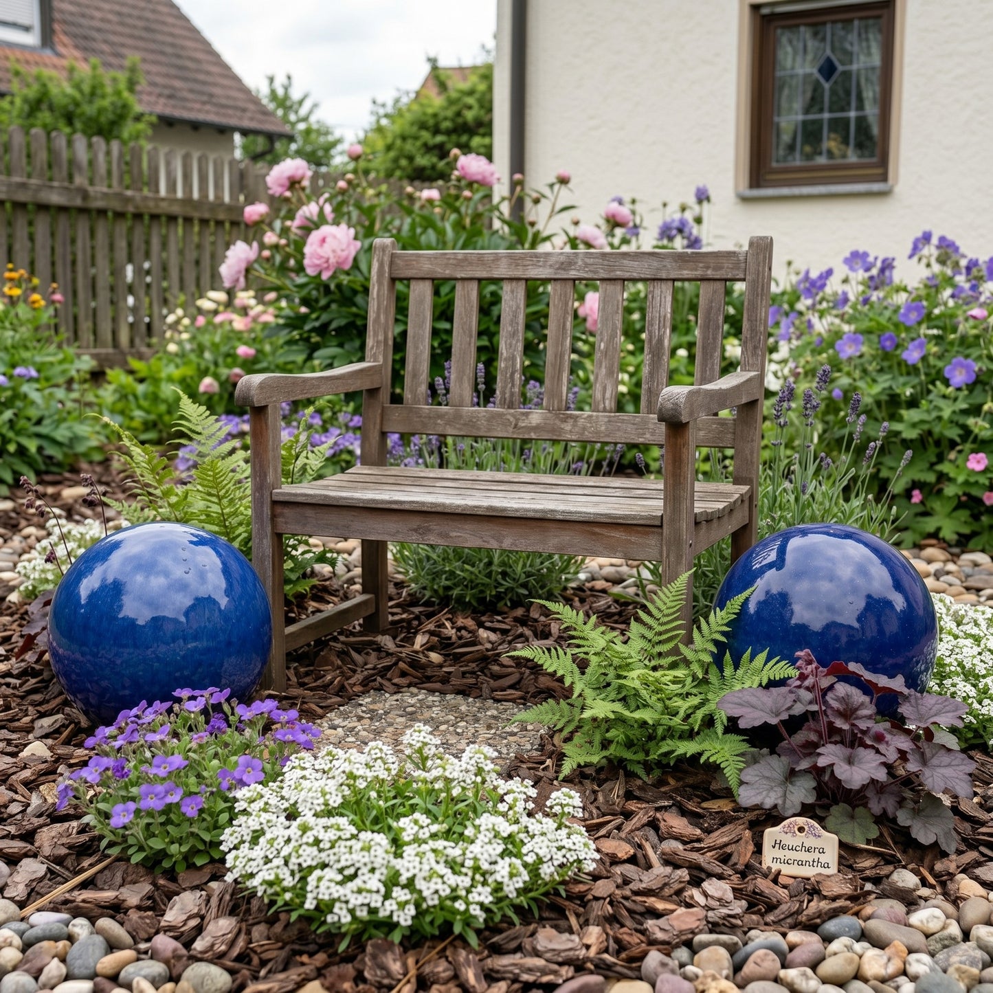 Keramik Gartenkugel Royalblau Ø 28 cm – handgefertigt & frostfest | Teramico