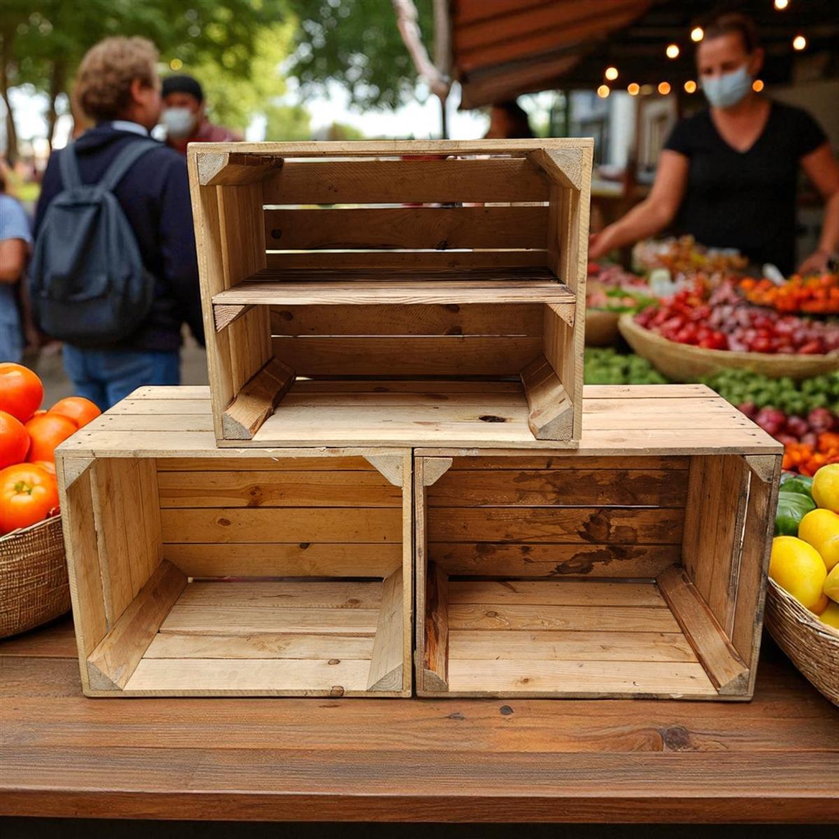 holzkisten aufbewahrung 3er Set Holzkisten | Rustikale Aufbewahrung & DIY-Möbel