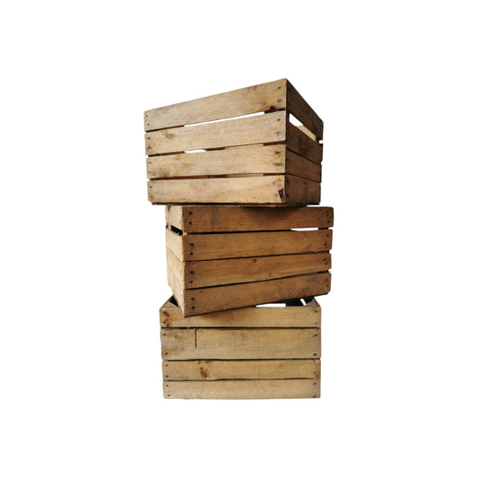 Obstkisten 3er Set 50 x 40 x 30cm B-Ware Vintage Natur