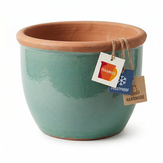 Pflanztopf Keramik "Farmer" bauchig Hellgrün – Ø 36 x 28 cm