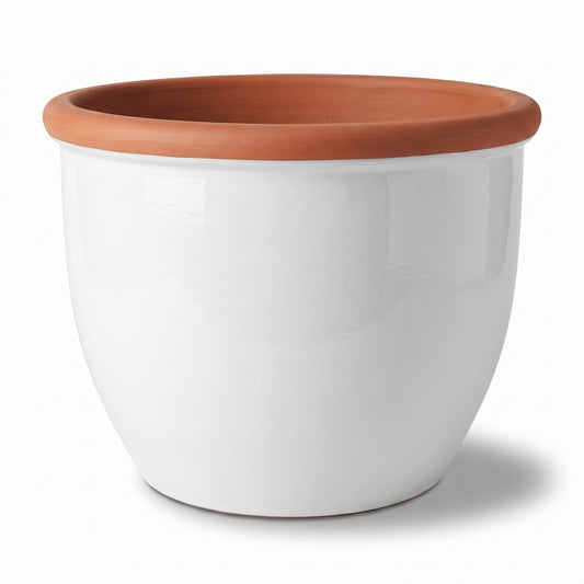 Pflanztopf Keramik bauchig Weiß – Ø 36 x 28 cm