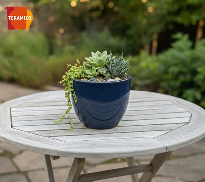 Pflanzgefäß "Egg Pot" Dunkelgrau – Ø 21 bis 48 cm – Frostfestes Steinzeug