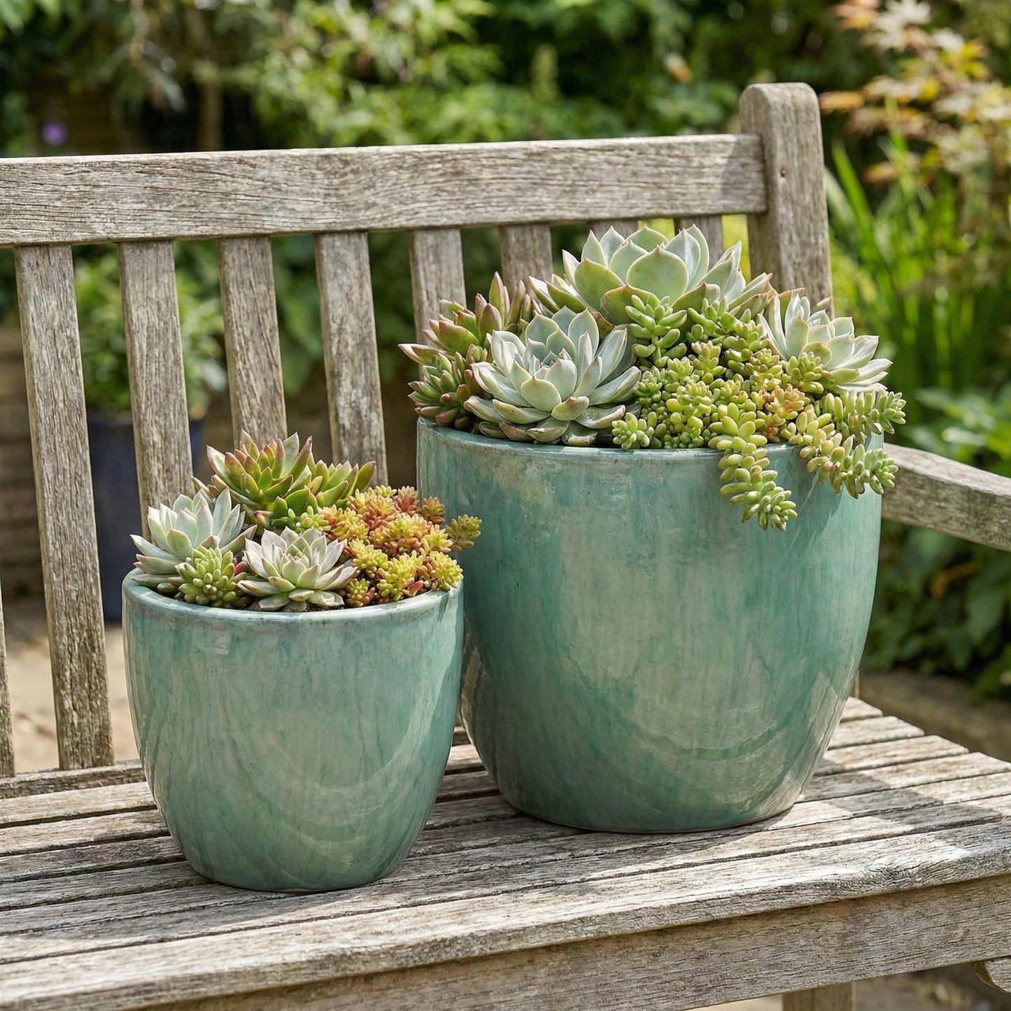 Pflanzgefäß "Egg Pot" Grün – Ø 21 bis 48 cm – Glasiertes Steinzeug