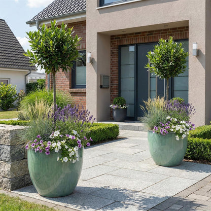 Pflanzgefäß "Egg Pot" Grün – Ø 21 bis 48 cm – Glasiertes Steinzeug