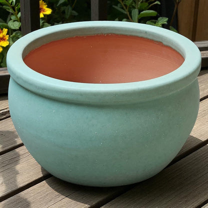 Cache-pot en céramique modèle « Bavaria » 40 cm Vert Jade 