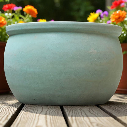 Cache-pot en céramique modèle « Bavaria » 40 cm Vert Jade 