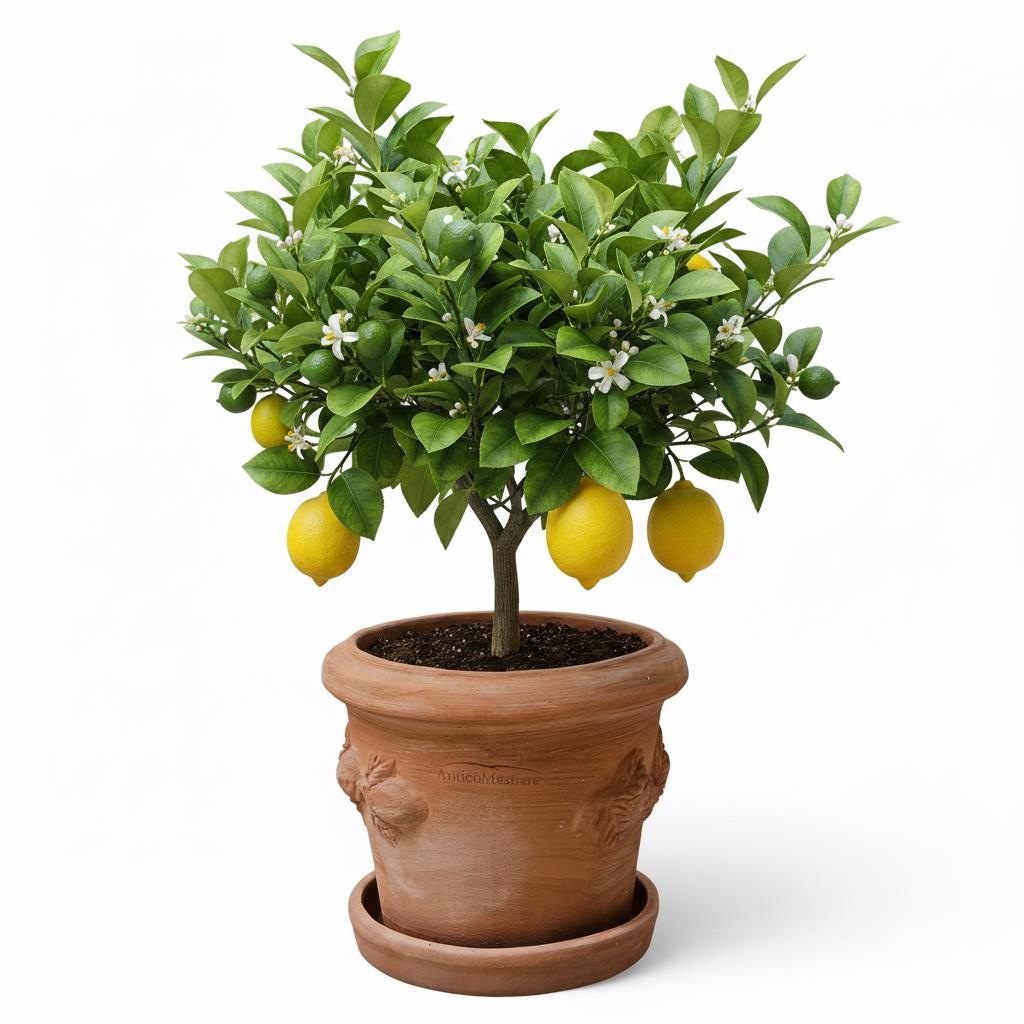 Terrakotta Blumenkübel Limoni Toscana 30 mit Teller